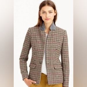 J Crew 8 Regent jewelled collar houndstooth blazer